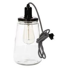 rescued lamp pot a cornichons corde noir blanc lampen glazen lampen leeslamp