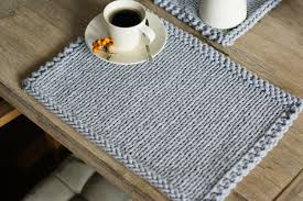 Handmade Placemats Set Of 2 Knitted Placemats Table Placematas By Stichandtear On Etsy Https Www Etsy Placemats Patterns Crochet Placemats Modern Placemats