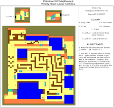 A field map, in which the player navigates the main character; Pokemon Diamond Version Victory Road Lower Section Map Map For Ds By Starfighters76 Gamefaqs