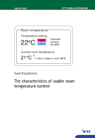 Adjusting the temperature to each room's use and occupation allows you to combine optimal comfort and energy savings. Pdf The Characteristics Of Usable Room Temperature Control