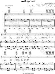 L'intro se fait avec deux accords tandis que le couplet est un plus varié, avec. Radiohead No Surprises Sheet Music In F Major Transposable Download Print Sheet Music Radiohead Radiohead No Surprises