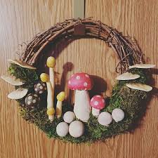 Made The Mushroom Wreath From Acnh Animalcrossing Stuffed Mushrooms Bug Images Wreaths