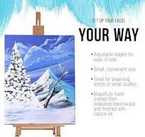 VISWIN 25" H Small H-Frame Tabletop Easel, Adjustable Beech Wood Art Table  Top Easel For Painting, Holds Canvas Up To 16", Portable Display Desk Easel
