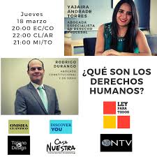 Abogado, pontificia universidad católica de valparaíso, chile. Ontv Que Son Los Derechos Humanos Este Jueves En Ley Para Todos La Abogada En Derecho Procesal Yajaira Andrade Torres Conductora Del Programa Ley Para Todos Estara Con Rodrigo