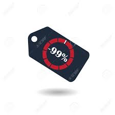 Sale Tag With Pie Chart Diagram Icon 99 Sale Black Isolated