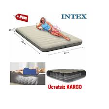 Outdoor Sisme Yataklar Intex Intex Tek Katli Sisme Yatak Queen Deluxe 152x203x25cm