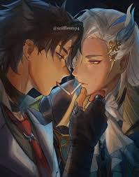 snifflesmp4, genshin impact, neuvillette (genshin impact), wriothesley  (genshin impact), 2boys - Anime R34