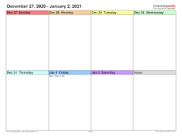 Free a5 diary for 2020, 2021, 2022. Weekly Calendars 2021 For Excel 12 Free Printable Templates