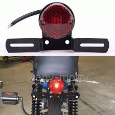 12v Motorcycle License Plate Led Brake Tail Light For Bobber Cafe Racer Chopper Ebay