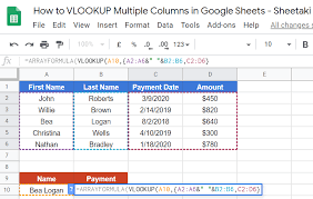 For instance, an example spreadsheet has product sales data with product names, sale dates, and prices shown. 3 Ways To Vlookup Multiple Columns In Google Sheets 2020