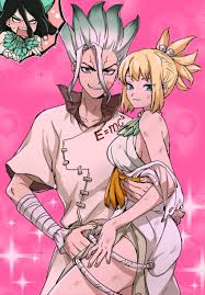 kohaku, ishigami senkuu, and kirisame (dr. stone) drawn by izumi_whale |  Danbooru