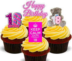 Here's a few ideas for small 18th birthday parties that are perfect for a birthday party with close. Made4you 18th Birthday Girl Pink Edible Cupcake Toppers Stand Up Wafer Cake Decorations Pack Of 12 Amazon Co Uk Kitchen Home
