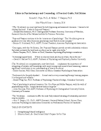 Ielts collection ( free links ). Doc Ethics In Psychotherapy And Counseling A Practical Guide 5th Edition Kenneth S Pope Academia Edu