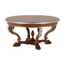 Italian travertine coffee table, 1980s. Venetian Style Coffee Table Made Of Wood Leone Sevensedie