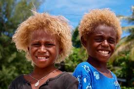 The melanesian people from solomon island also have blonde hair. Melanesians The Blonde Afros From Solomon Islands