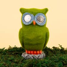 Green Owl Outdoor Solar Light Cherryz