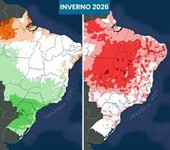 Previsão do clima no Brasil no inverno de 2026