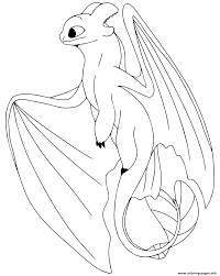 Print this coloring page and fill it with confident colors. Light Fury Strike Class Dragon Coloring Pages Printable