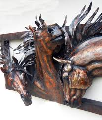 Large Metal Wall Art 3d Bronze Trio Of Horses Your Western Decor Large Metal Wall Art Horse Wall Art Metal Wall Art