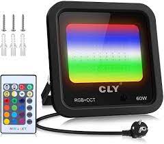 cly rgbw strahler 60w led strahler farbwechsel mit fernbedienung 3200lm rgb scheinwerfer fluter bunt dimmbar fur aussen innen 4 m led strahler led fernbedienung