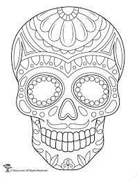 Sugar skulls are decorative and edible items created in celebration of the mexican holiday known as day of the dead (día de los muertos); Sugar Skull Coloring Page Woo Jr Kids Activities Children S Publishing Skull Coloring Pages Sugar Skull Art Drawing Sugar Skull Drawing
