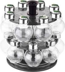 Boniry Multipurpose Plastic Big Revolving Spice Rack 16 In 1 Masala Rack Set Condiment Set Spice Contain Revolving Spice Rack Spice Containers Condiment Sets