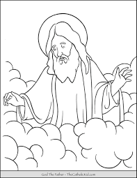 Every coloring page supports an important bible lesson for children and corresponds accurately to the related bible text. God The Father Coloring Page Thecatholickid Com