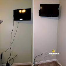 Just bunch all the cords together with a velcro tie and string them. Hide Cables Easily For A Wall Mounted Tv 30 Minute Diy