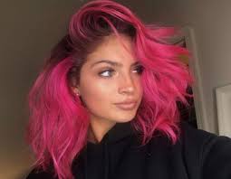 Brown To Hot Pink Hair Color Pink Aesthetic Hair Hair Inspo Color