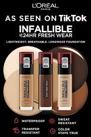 L Oreal Paris As Seen On Tiktok Infallible Fresh Wear Foundation Loreal Paris Makeup Loreal Paris Loreal