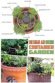 Design An Herb Container Garden Around Gourmet Seasoning Herb Teas Aromatherapy Use Herb Containers Container Herb Garden Container Gardening