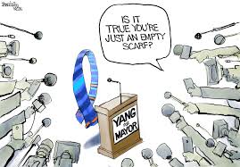 On monday evening, andrew yang 's wife evelyn had some choice words for the new york daily she was referring to a cartoon by bill bramhall showing yang, currently a frontrunner in new york. Political Cartoon U S Andrew Yang Nyc Mayor The Week