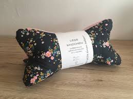 Reading Bones, Black Pink With Flowers, 2 Coloured, Flowers, Neck Pillow,  Bookend, Book Cushion, Neck Support