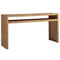 The streamlined design of this console table with woven rattan shelf from threshold™ designed with studio mcgee brings just the right touch of this rectangular wood console table comes in a matte black finish that's easy to pair with a range of different decor styles, along with having a lower. Wicker Rattan Wood Console Tables You Ll Love In 2021 Wayfair