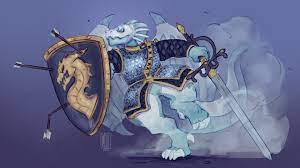 My kobold paladin, Tiny-Knight, in full heraldry. Thanks to the lovely  @Wulfkyr on twitter for the commission. [Art][OC] : r/DnD