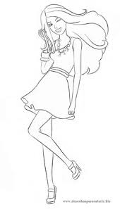 Vestidos para dibujar de barbie faciles. Barbie Blanco Y Negro