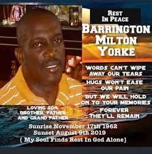 Cycling Federation sadly note the passing of one of our own. 3rd place  finisher in the 1978 Annual Holy Saturday Cross Country Classic Barrington  Yorke at a tender age of 15. His