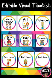 Display Your Daily Schedule With This Editable Visual Timetable This Resource Includes A Title Card 3 Visual Timetable Schedule Cards Schedule Cards Editable