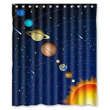 Solar System Shower Curtain 60 X 72 Could Use As Bedroom Curtains Shower Curtain Shower Curtain Decor Fabric Shower Curtains