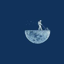 Astronaut Mowing The Moon Ipad Wallpaper Hd Minimalist Desktop Wallpaper Desktop Wallpaper Art Space Iphone Wallpaper