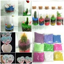 The deep texture in the glass is these jars can also be used for decoration on a mantel and sit securely with colored sand or beads. 200g Pebbles Perlite Volcanic Glass Color Coarse Sand Red Yellow White Decorative Garden Pink Purple Blue