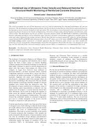 Pdf Combined Use Of Ultrasonic Pulse Velocity And Rebound