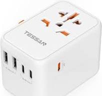TESSAN Universal Travel Adapter Worldwide, GaN 65W International Plug  Adaptor with 3 USB C 2 USB A Ports, World Power Outlet for European USA UK  ...