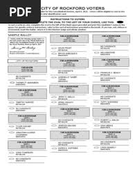 For City of Rockford Voters: Sample Ballot