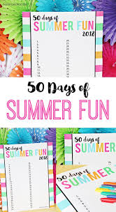 Diy Crafts Summer Fun Chart Free Printable For 50 Days Of