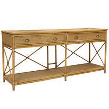 The classic parsons table gets a chic update with slightly tapered legs in the crisp white lacquer kayson console. Global Gatherings Natural Cayman 2 Drawer Rattan Console Table Reviews Temple Webster