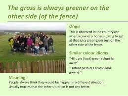 The Grass Is Always Greener On The Other Side Of The Fence Essay Colour Idioms