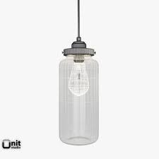 Glass Jar pendant light by West Elm 3D Model $25