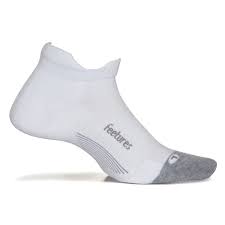 Feetures Elite Max Cushion No Show Tab Athletic Running Socks For Men And Women White Size Medium