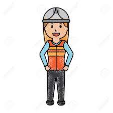 Elements drawing head transparent png clipart free. Worker Female Construction Character Standing Vector Illustration Royalty Free Cliparts Vectors And Stock Illustration Image 91431679
